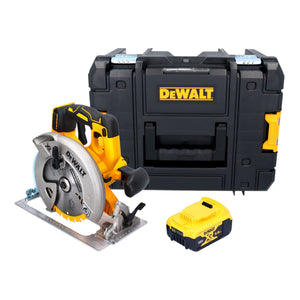Sierra circular a batería DeWalt DCS 570 NT de 18 V y 184 mm sin escobillas + 1 batería de 5,0 Ah + TSTAK - sin cargador