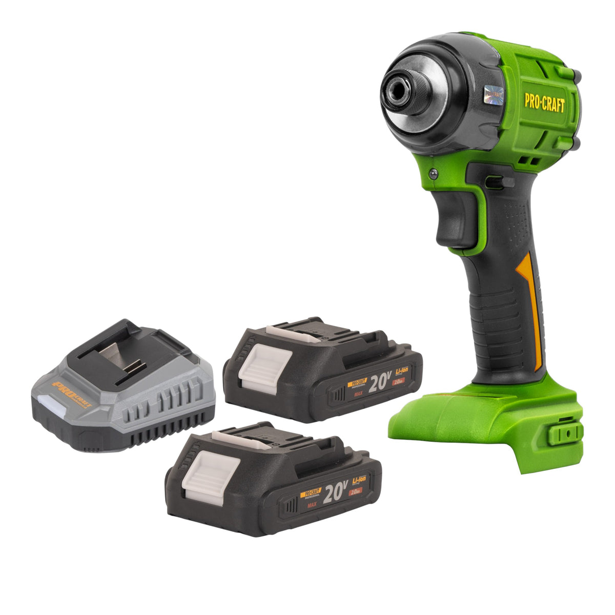 Atornillador de impacto con batería Procraft PS22bb 20 V 230 Nm 1/2" sin escobillas + 2 baterías de 2,0 Ah + cargador