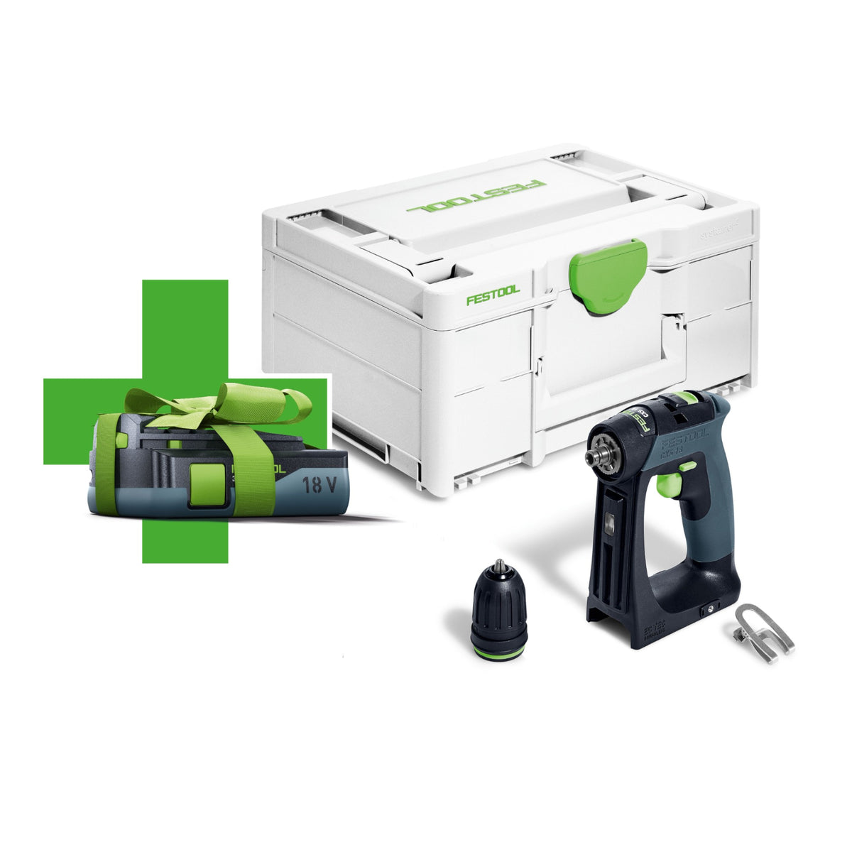 Festool CXS 18 taladro atornillador a batería 18 V 40 Nm sin escobillas + 1x batería recargable 3,0 Ah + systainer - sin cargador