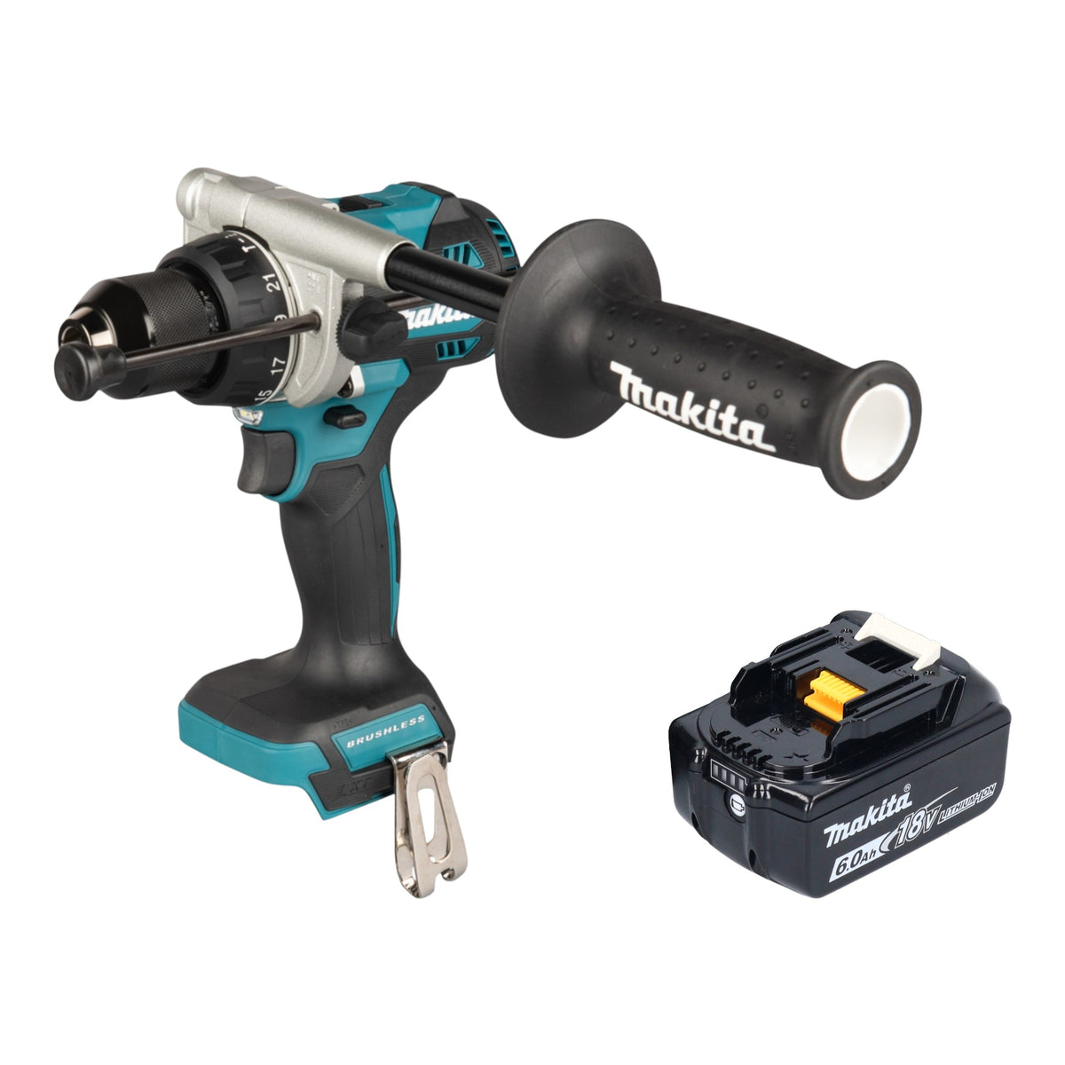 Taladro atornillador de impacto a batería Makita DHP 492 G1 18 V 141 Nm sin escobillas + 1 batería de 6,0 Ah - sin cargador