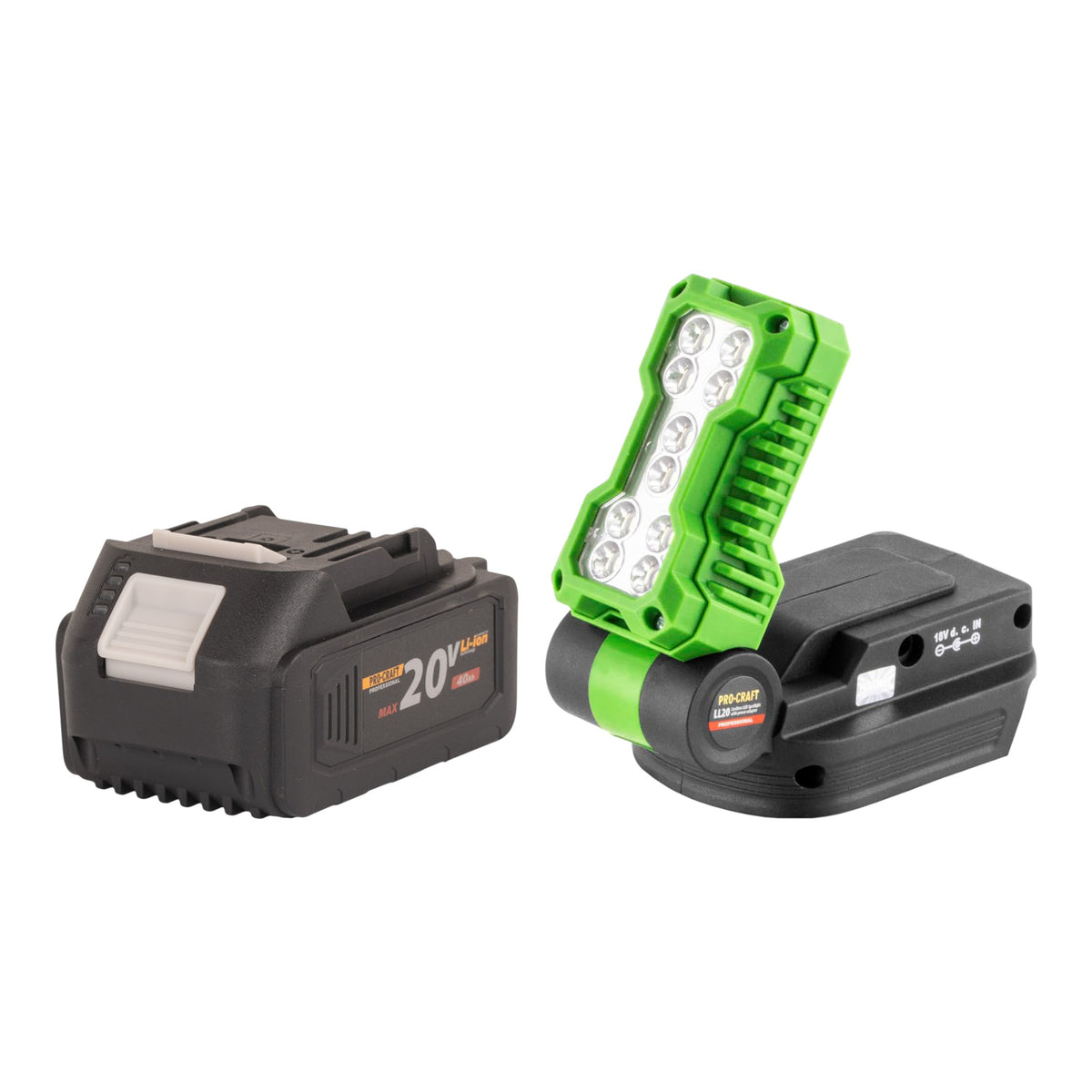 Procraft LL20bb Foco LED recargable 20 V 500 lm + 1 batería 4,0 Ah - sin cargador