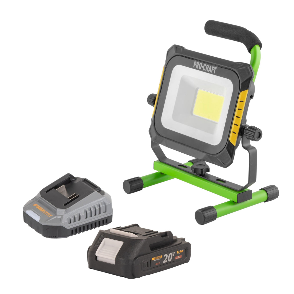 Procraft LP20 Foco LED recargable 20 V IP 20 + 1 batería 2,0 Ah + cargador