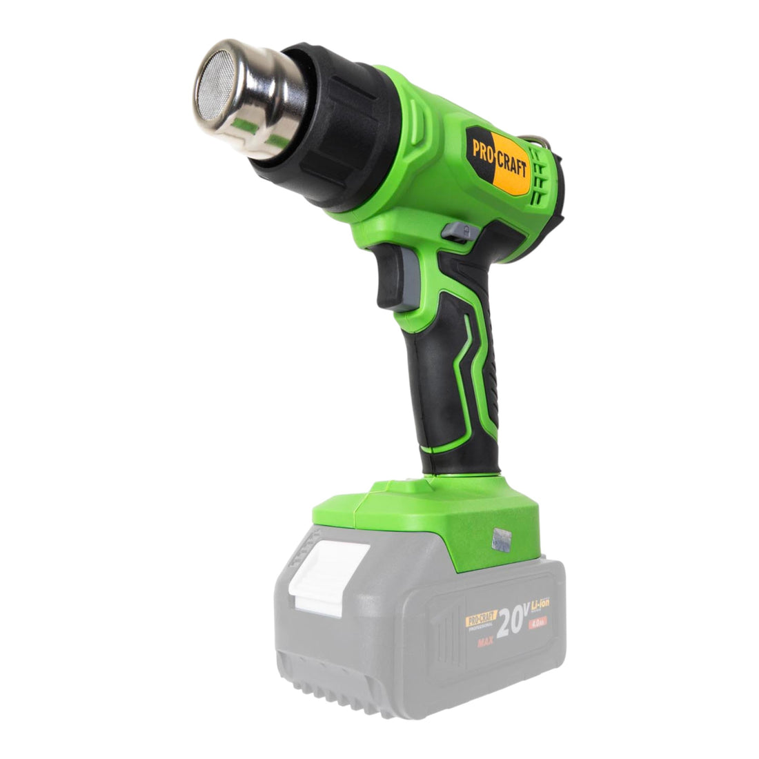 Pistola de aire caliente con batería Procraft PH24bb 20 V 50 - 550 °C + 2 baterías de 4,0 Ah + cargador