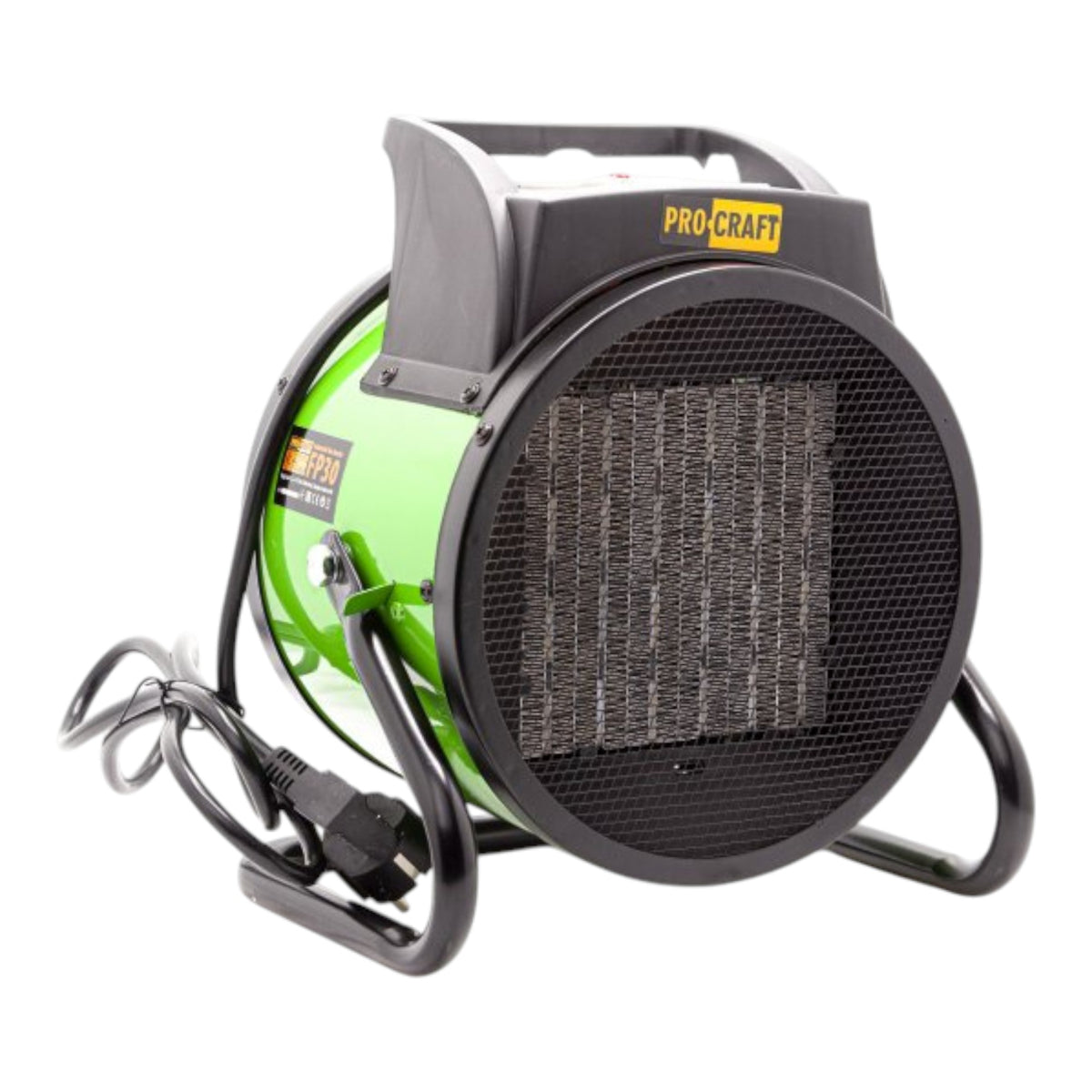 Procraft FP30 Calentador eléctrico Ventilador calefactor Calefacción 3 kW 3 niveles de potencia 25/1500/3000 W para talleres, sótanos, obras, etc. Incluye protección contra sobrecalentamiento