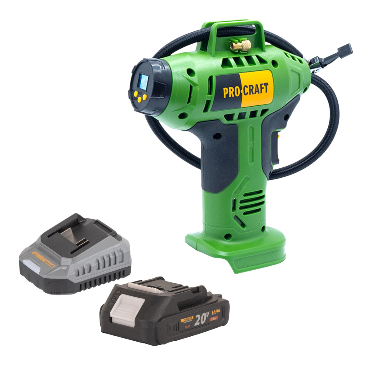 Compresor con batería Procraft LK20 20 V 11 bar + 1 batería 2,0 Ah + cargador