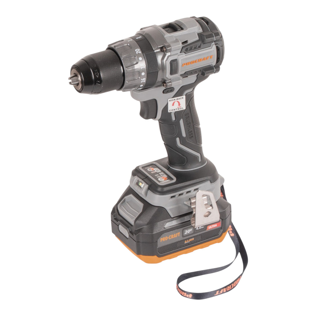 Taladro atornillador de impacto a batería Procraft Industrial CD20A 20 V 85 Nm + 1 batería 4,0 Ah + cargador + maletín