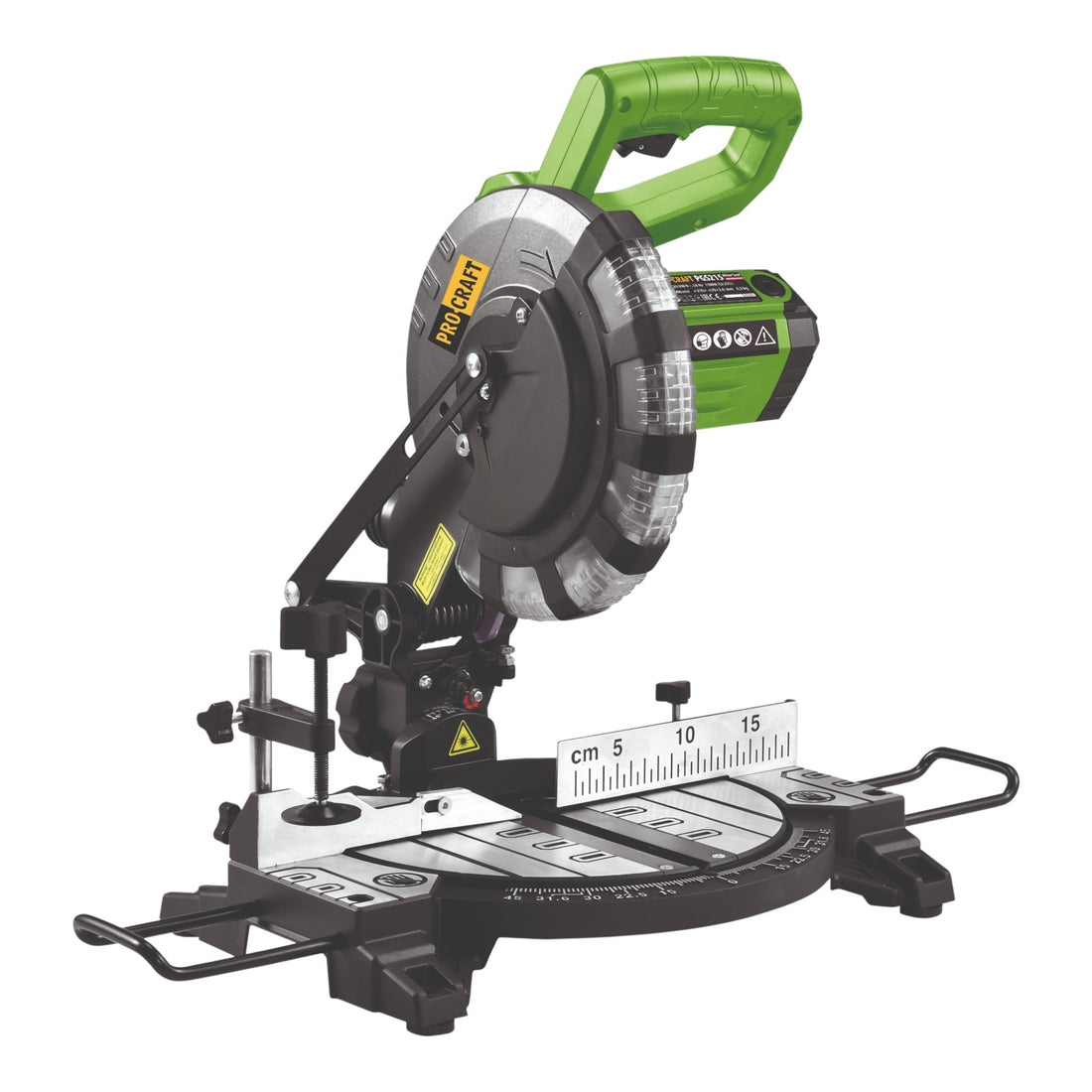 Sierra ingletadora Procraft PGS215 1500 W + hoja de sierra de 210 mm 24 Z y bolsa para recoger el polvo