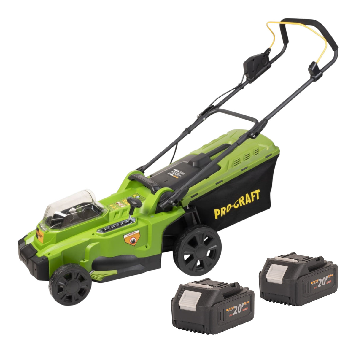 Cortacésped con batería Procraft PLM20bb 40 V (2x 20 V) 370 mm sin escobillas + 2x batería 4,0 Ah - sin cargador