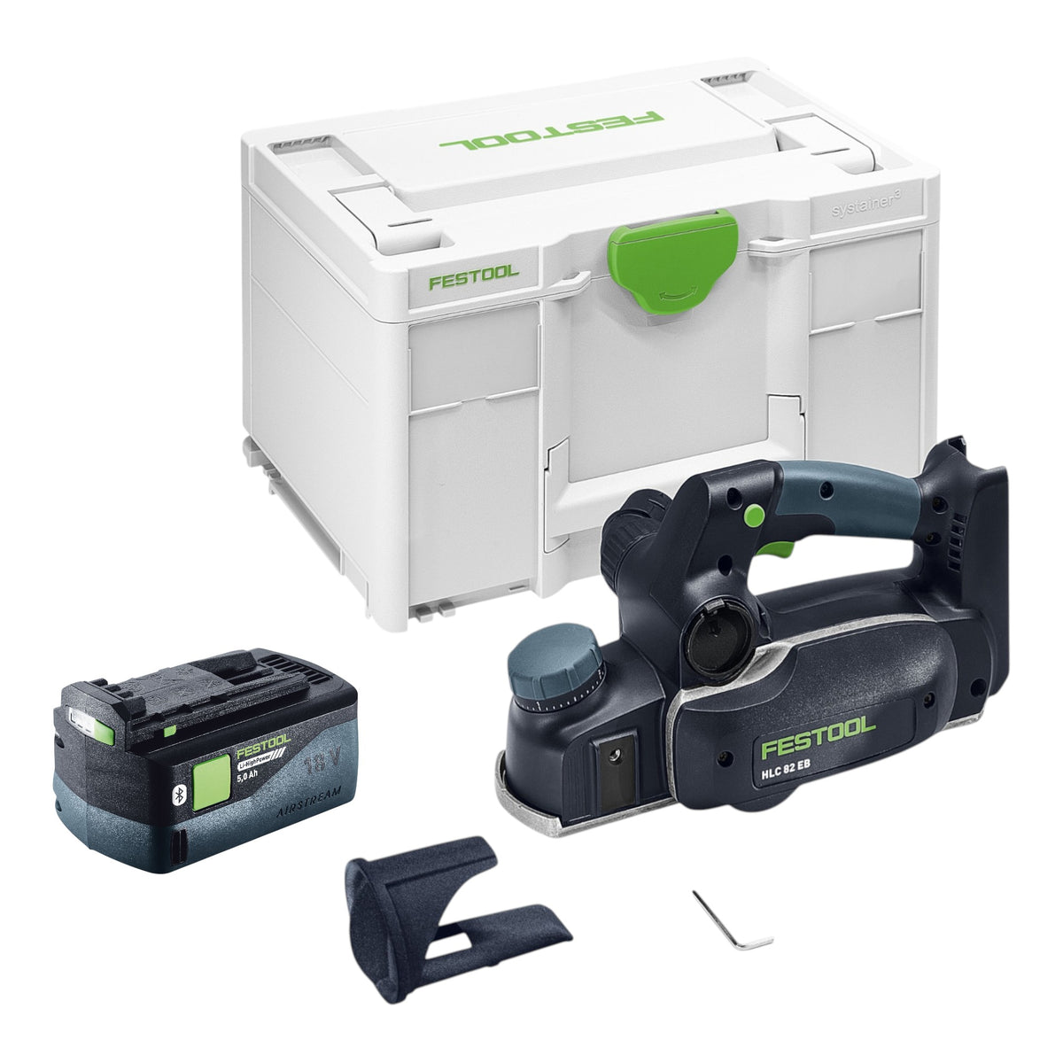Festool HLC 82 EB-Basic Cepillo a batería 18 V 82 mm sin escobillas + 1x batería 5,0 Ah + Systainer - sin cargador