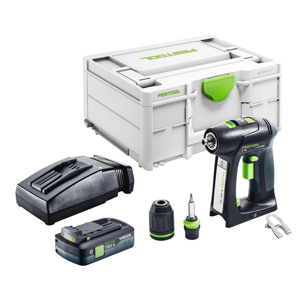 Festool C 18 HPC 4.0 l-Plus taladro atornillador a batería 18 V 45 Nm sin escobillas ( 576435 ) + 2x batería recargable 4.0 Ah + cargador + systainer
