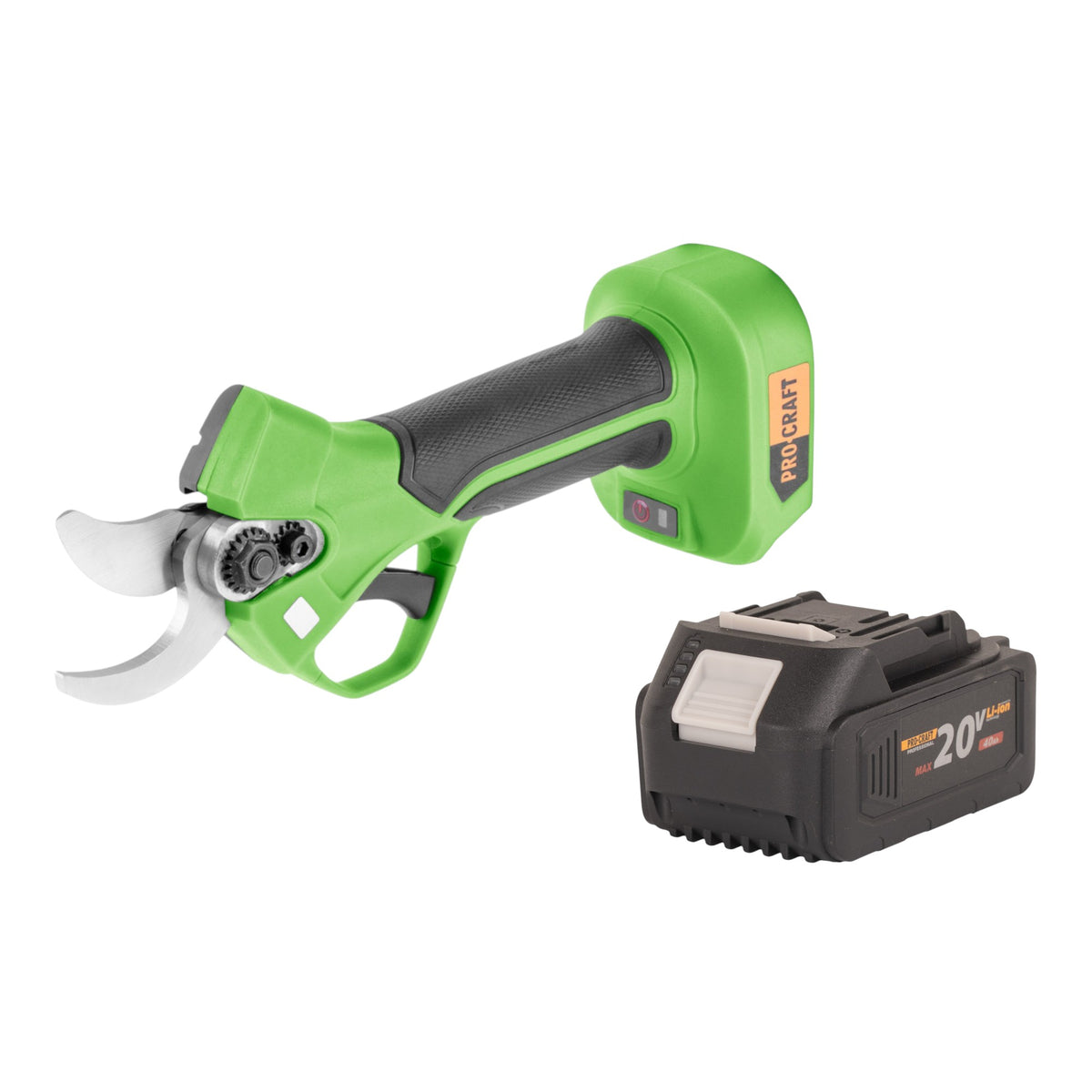 Tijeras para ramas a batería Procraft ES22Libb 20 V 25 mm sin escobillas + 1 batería de 4,0 Ah - sin cargador