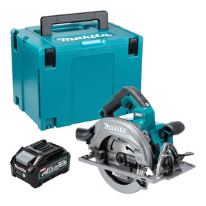 Sierra circular manual a batería Makita HS 003 GM101, 40 V máx., 190 mm, sin escobillas + 1 batería de 4,0 Ah + Makpac - sin cargador