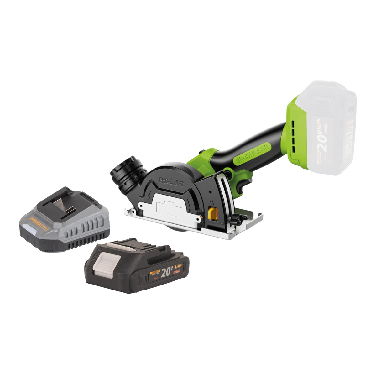 Mini sierra universal a batería Procraft PCA16-BB de 20 V, 85 mm, sin escobillas + 1 batería de 2,0 Ah + cargador