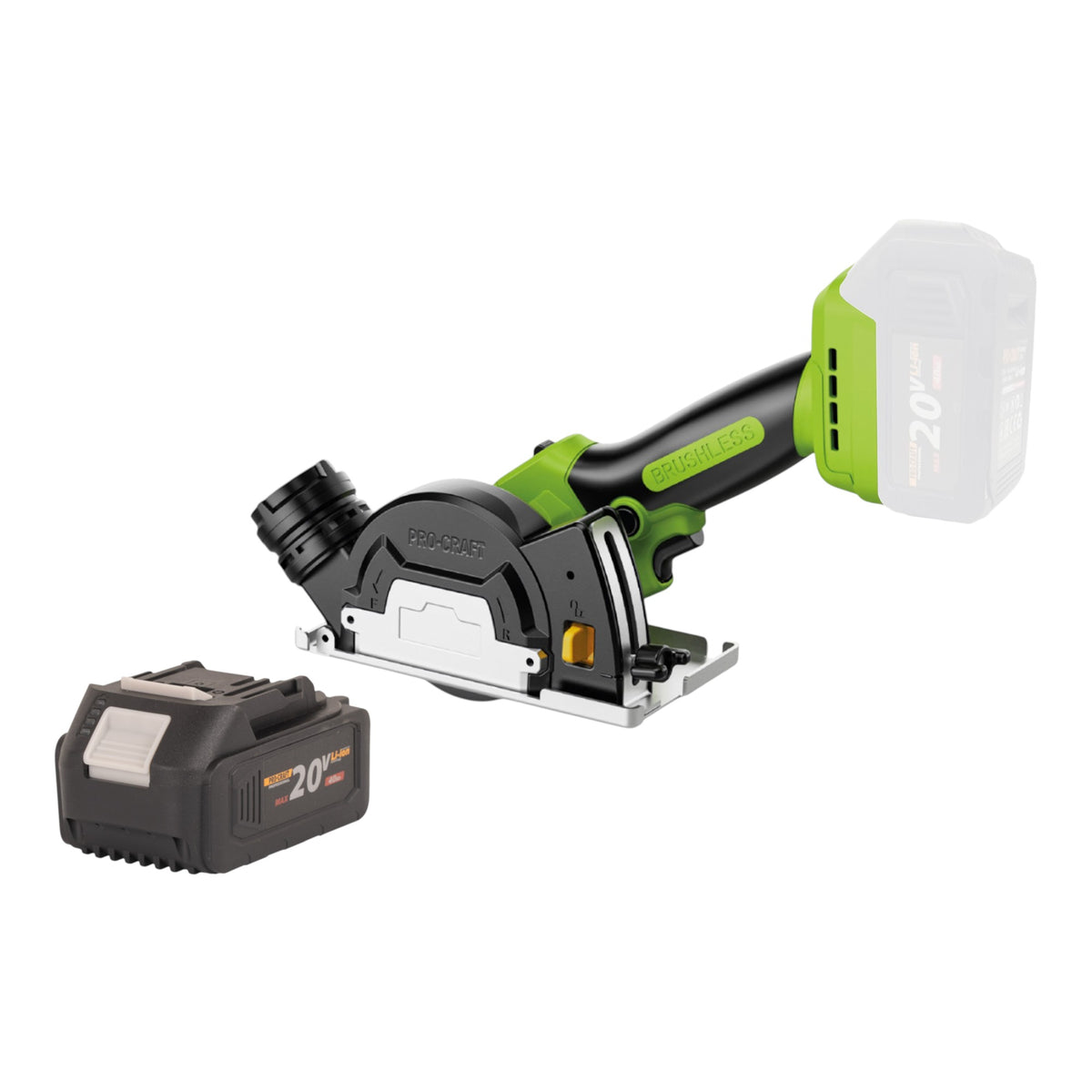 Mini sierra universal a batería Procraft PCA16-BB de 20 V, 85 mm, sin escobillas + 1 batería de 4,0 Ah —sin cargador—