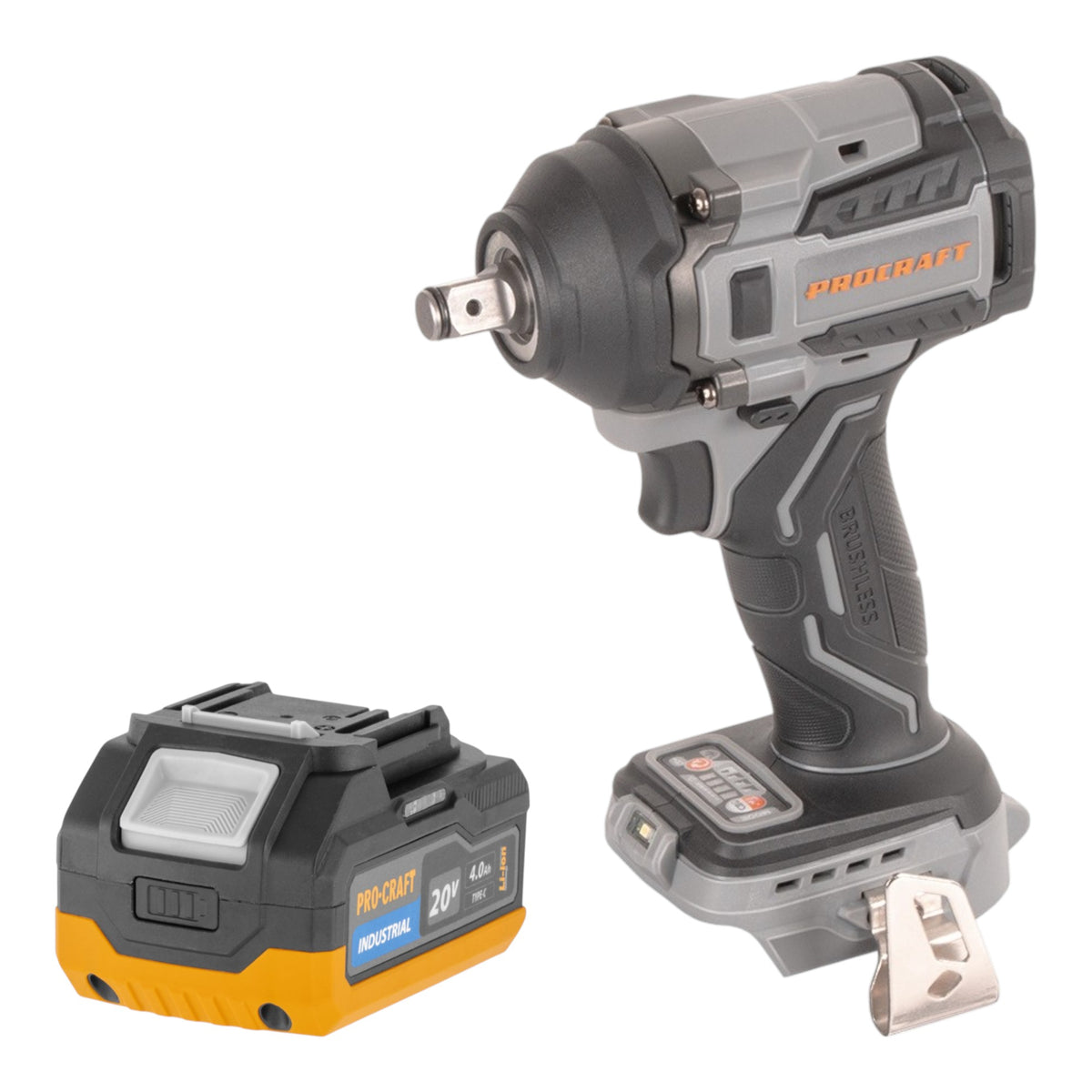 Procraft Industrial IW550Abb Atornillador de impacto a batería 20 V 550 Nm 1/2" Solo - sin batería, sin cargador