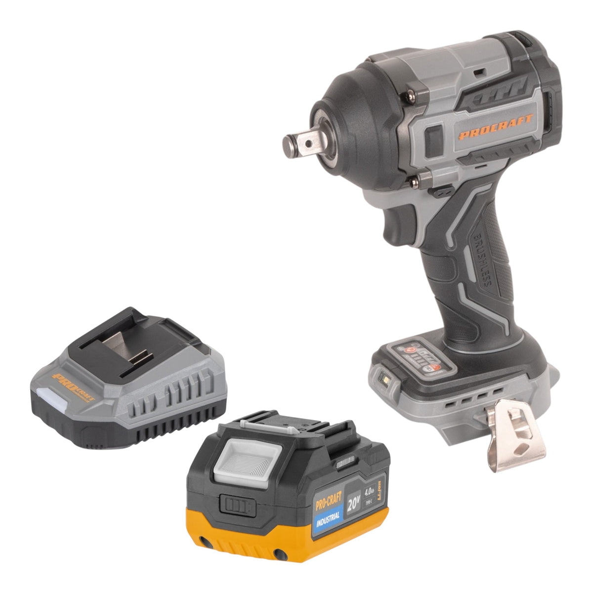 Procraft Industrial IW550Abb Atornillador de impacto a batería 20 V 550 Nm 1/2" Solo - sin batería, sin cargador
