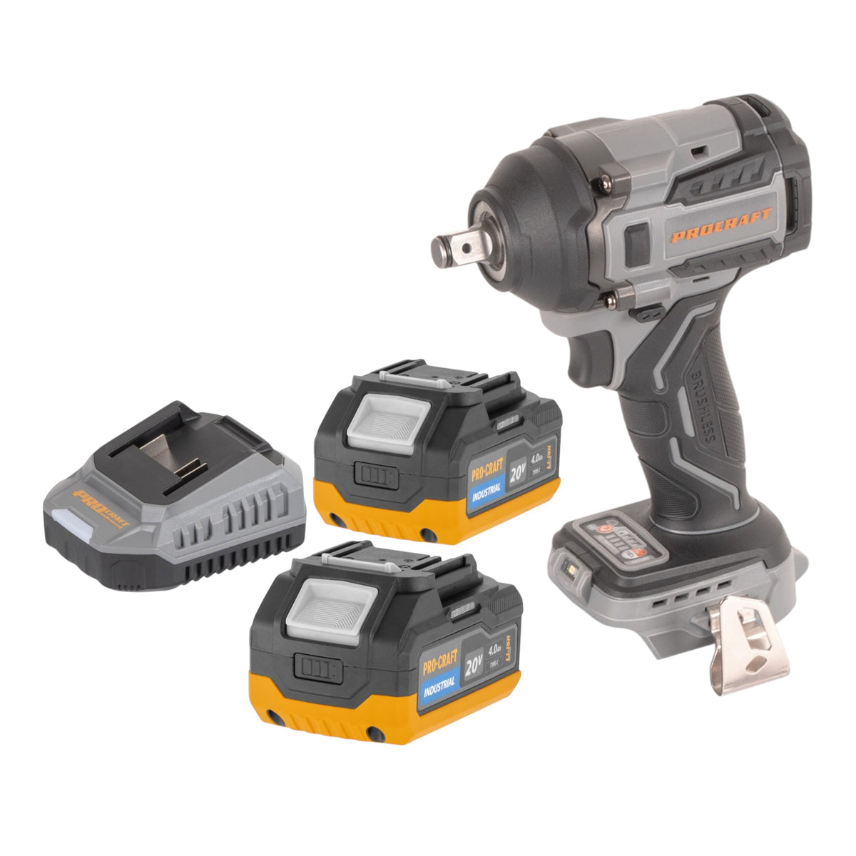Procraft Industrial IW550Abb Atornillador de impacto a batería 20 V 550 Nm 1/2" Solo - sin batería, sin cargador