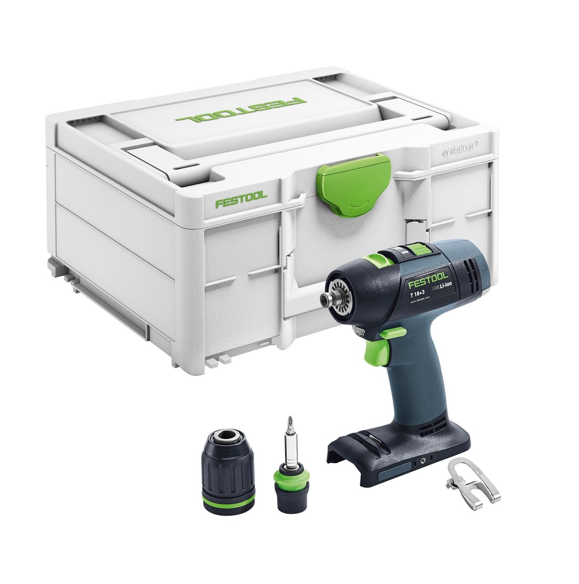 Festool T 18+3 Basic Taladro inalámbrico 18 V 50 Nm Brushless Solo + systainer (576448) - sin batería, sin cargador (sucesor de 574763)