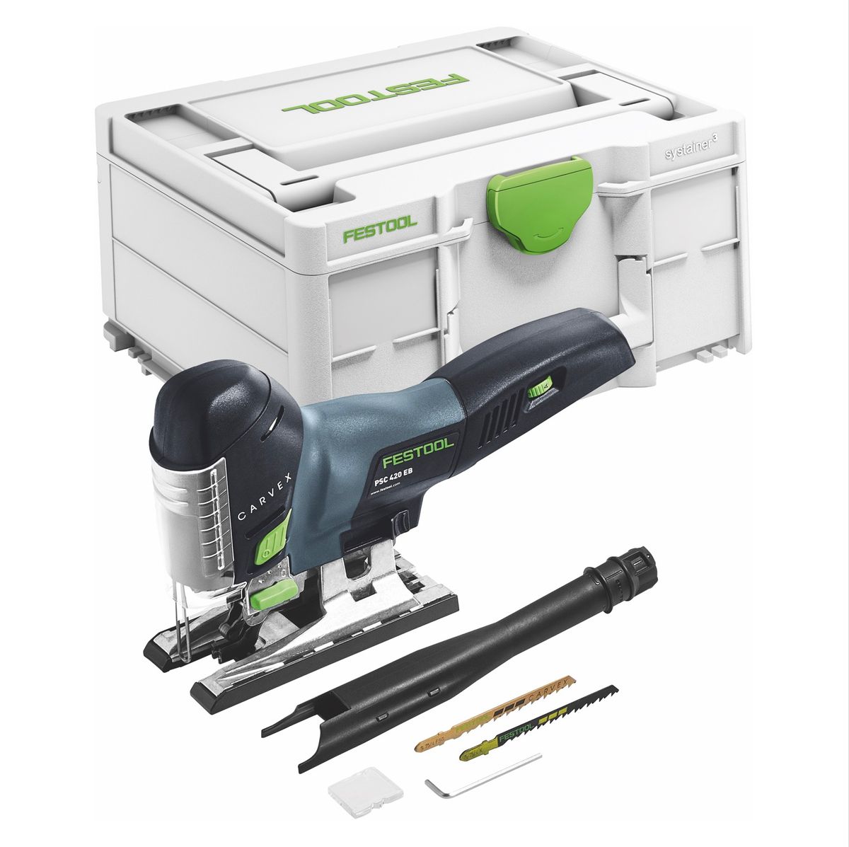 Festool CARVEX PSC 420 EB-Basic Sierra de calar pendular sin cable 18 V 120 mm ( 576521 ) Sin escobillas + maletín - sin batería, sin cargador (sucesora de 574713)