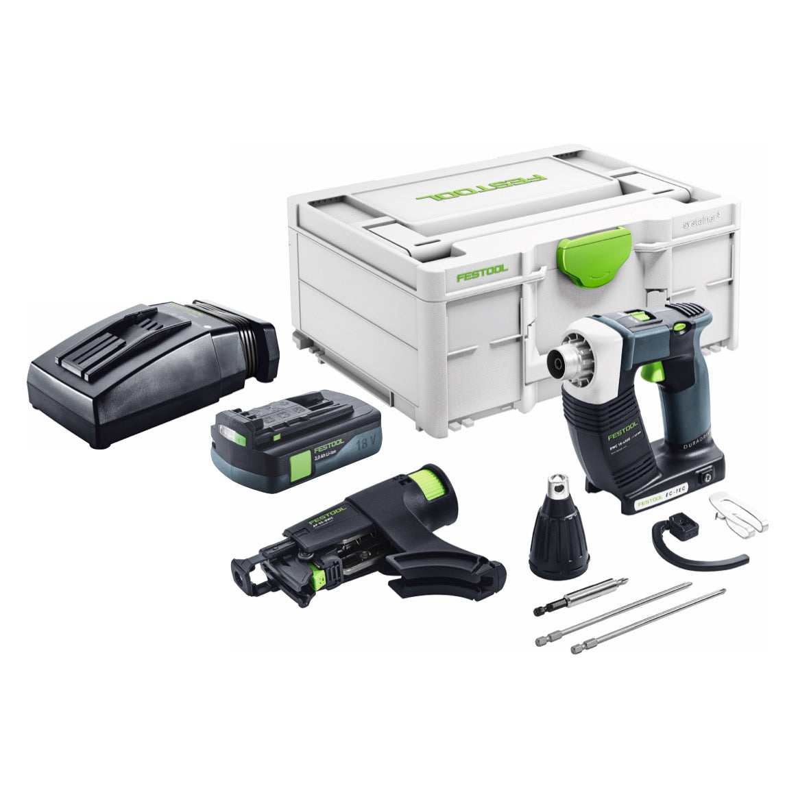 Festool DURADRIVE DWC 18-4500 Basic atornillador sin cable para la construcción 18 V 14 Nm sin escobillas + 1x batería recargable 3,0 Ah + cargador + systainer