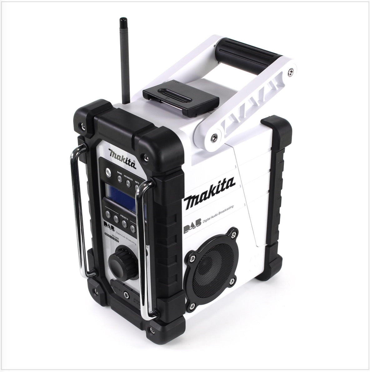Makita DMR 109 W DAB radio de obra con batería blanca 7,2 - 18 V - solo, sin batería ni cargador