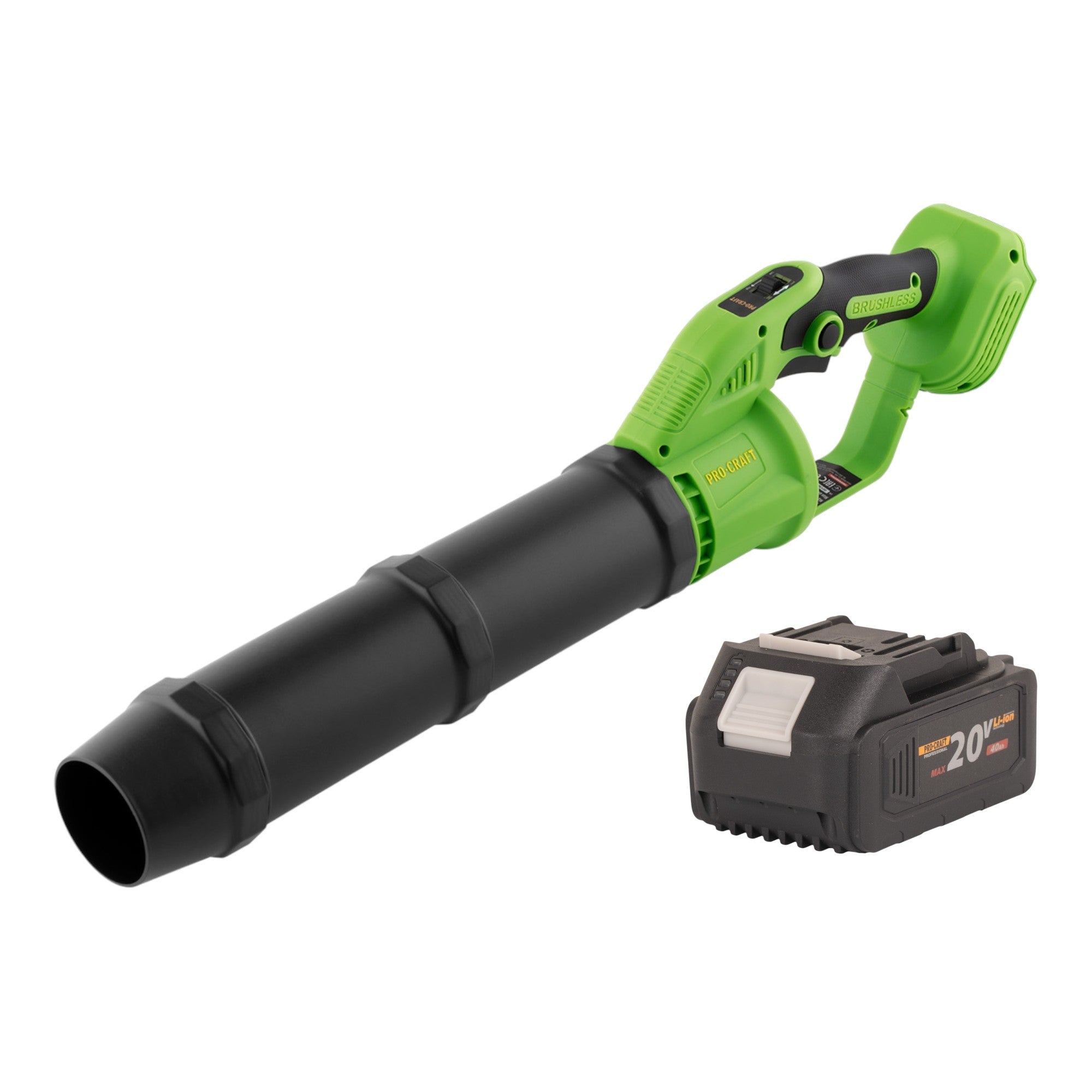 Procraft PB24bb Akku Laubbläser 20 V Brushless + 1x Akku 4,0 Ah - ohne Ladegerät