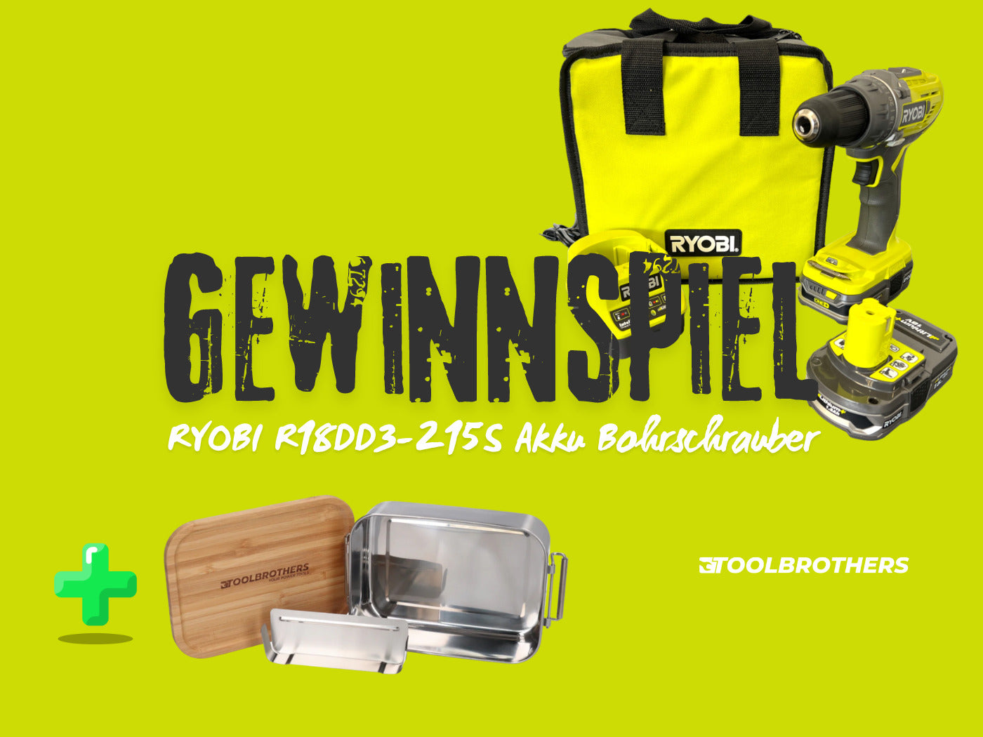 Gewinnspiel: Ryobi Akku Bohrschrauber im Komplett-Set