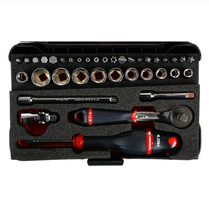 Facom R.161-6M6 Steckschlüsselsatz Knarrenkasten 1/4", 37 tlg. - Toolbrothers