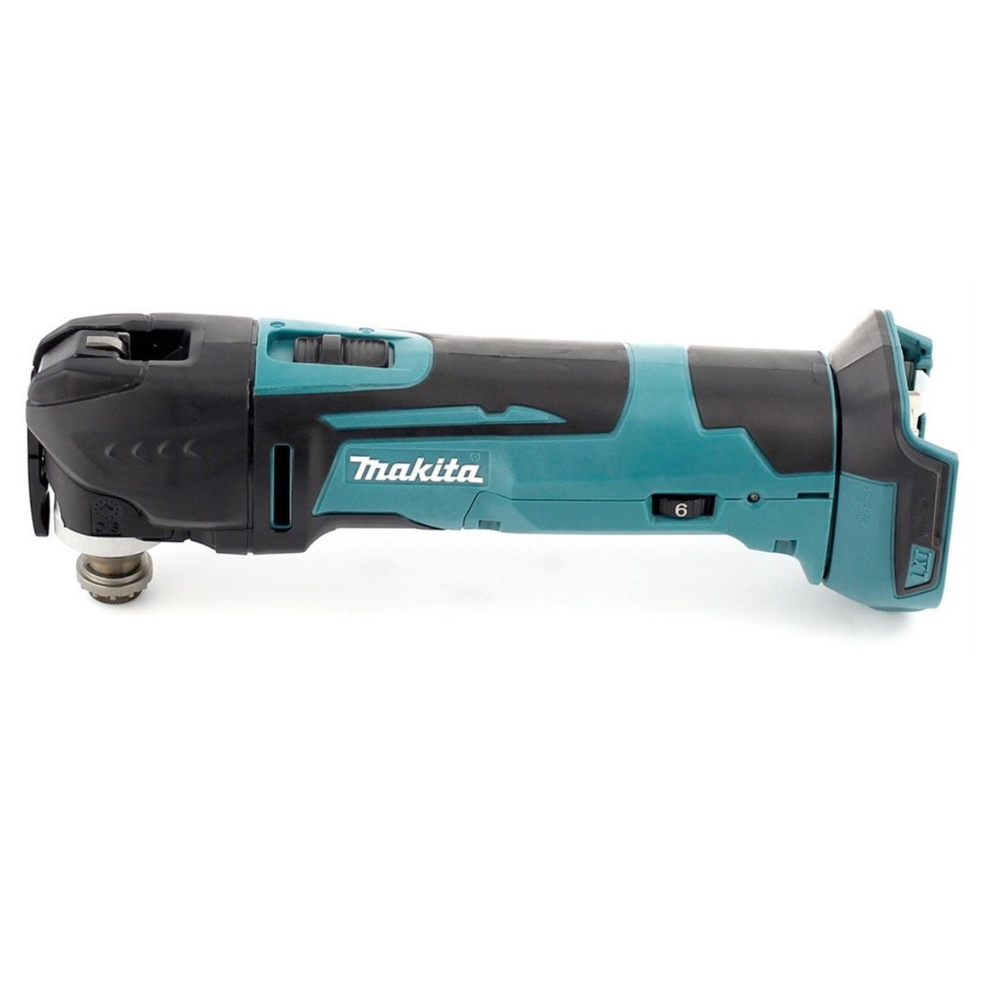 Makita DTM 51 Z Multi-herramienta a batería 18V + Juego de cuchillas de sierra multiherramientas Wellcut MT-8 - Sin batería, sin cargador, sin maletín incluidos