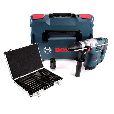 Bosch Professional GBH 4-32 DFR 900 W 4-stufiger Bohrhammer mit SDS Plus Aufnahme in L-Boxx + Makita D-42444 SDS-Plus Bohrer-Meißel-Set 17 tlg. im Alu Koffer - Toolbrothers