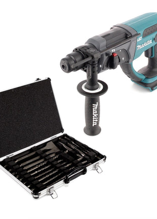 Makita DHR 202 Z 18 V Li-Ion Akku Kombihammer Solo mit SDS Plus + D-42444 SDS-Plus Bohrer-Meißel-Set 17 tlg. im Alu Koffer - Toolbrothers