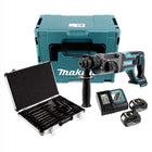 Makita DHR 241 RTJ Akku Bohrhammer 18 V Li-Ion mit SDS-Plus Aufnahme im Makpac + 2x BL 1850 B 5,0 Ah Akku + DC 18 RC Schnellladegerät + Makita D-42444 SDS-Plus Bohrer-Meißel-Set 17 tlg. im Alu Koffer - Toolbrothers