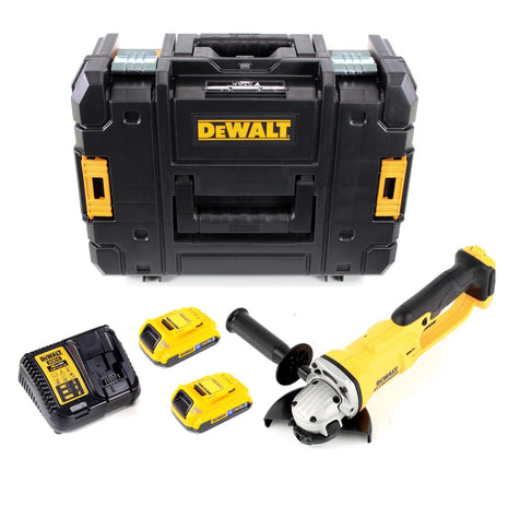 DeWalt DCG 412 D2 Akku Winkelschleifer 18V 125mm + 2x Akkus 2,0Ah + Ladegerät in TSTAK II Box - Toolbrothers