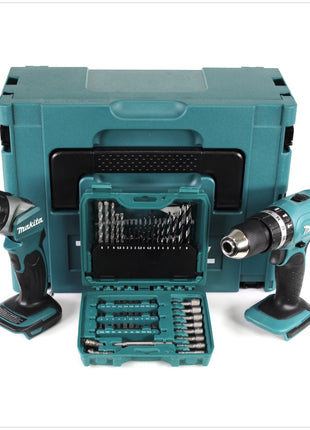 Makita DHP 453 Akku Schlagbohrschrauber 18 V 42Nm im Makpac + DML 802 Akku Lampe + 60 tlg. Bit/Bohrer Set - Toolbrothers