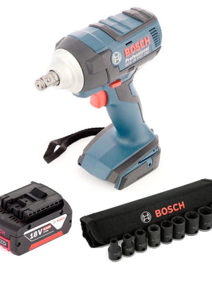 Bosch GDS 18 V-EC 250 Professional brushless Akku Dreh Schlagschrauber mit Einlage und GBA 6 Ah Akku L-Boxx ready + 1/2" Steckschlüssel Einsätze Außen Sechskant Nüsse Set 9 tlg. ( 2608551100 ) - Toolbrothers