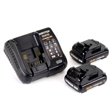 Bostitch DSA-3522-E 10,8 V Akku Kartonverschlusshefter Karton Tacker im Koffer + 2x 1,5 Ah Akku + Ladegerät + 2000 Stk. Kartonklammern 22 mm - Toolbrothers