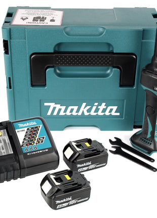 Makita DGD 800 RMJ Akku Geradschleifer 18 V + 2x Akku 4,0Ah + Ladegerät + Makpac - Toolbrothers