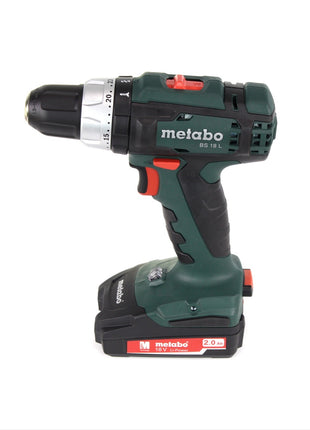 Metabo BS 18 L Set Akku Bohrschrauber 18 V 50 Nm ( 602321870 ) + 2x Akku 2,0 Ah + Ladegerät + Bit Bohrer Set + Koffer - Toolbrothers