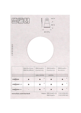 FEIN E-CUT Precision Starlock Plus Sägeblatt 10 Stk. 50 x 65 mm ( 63502208240 ) BI-Metall - Toolbrothers