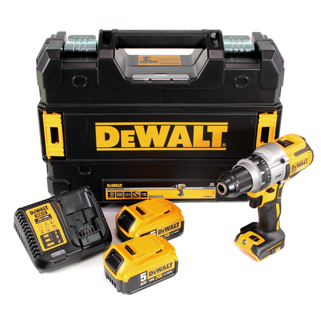 DeWalt DCD 991 P2 Akku Bohrschrauber 18V 95Nm Brushless + 2x Akku 5,0Ah + Ladegerät + TSTAK - Toolbrothers