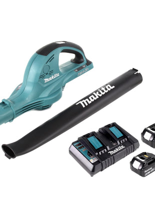 Makita DUB 361 2x 18 V / 36 V Akku Laubbläser Gebläse + 2x Makita BL 1860 6 Ah / 6000 mAh Akku + Makita DC 18 RD 2-fach Ladegerät - Toolbrothers