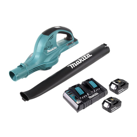 Makita DUB 361 2x 18 V / 36 V Akku Laubbläser Gebläse + 2x Makita BL 1860 6 Ah / 6000 mAh Akku + Makita DC 18 RD 2-fach Ladegerät - Toolbrothers