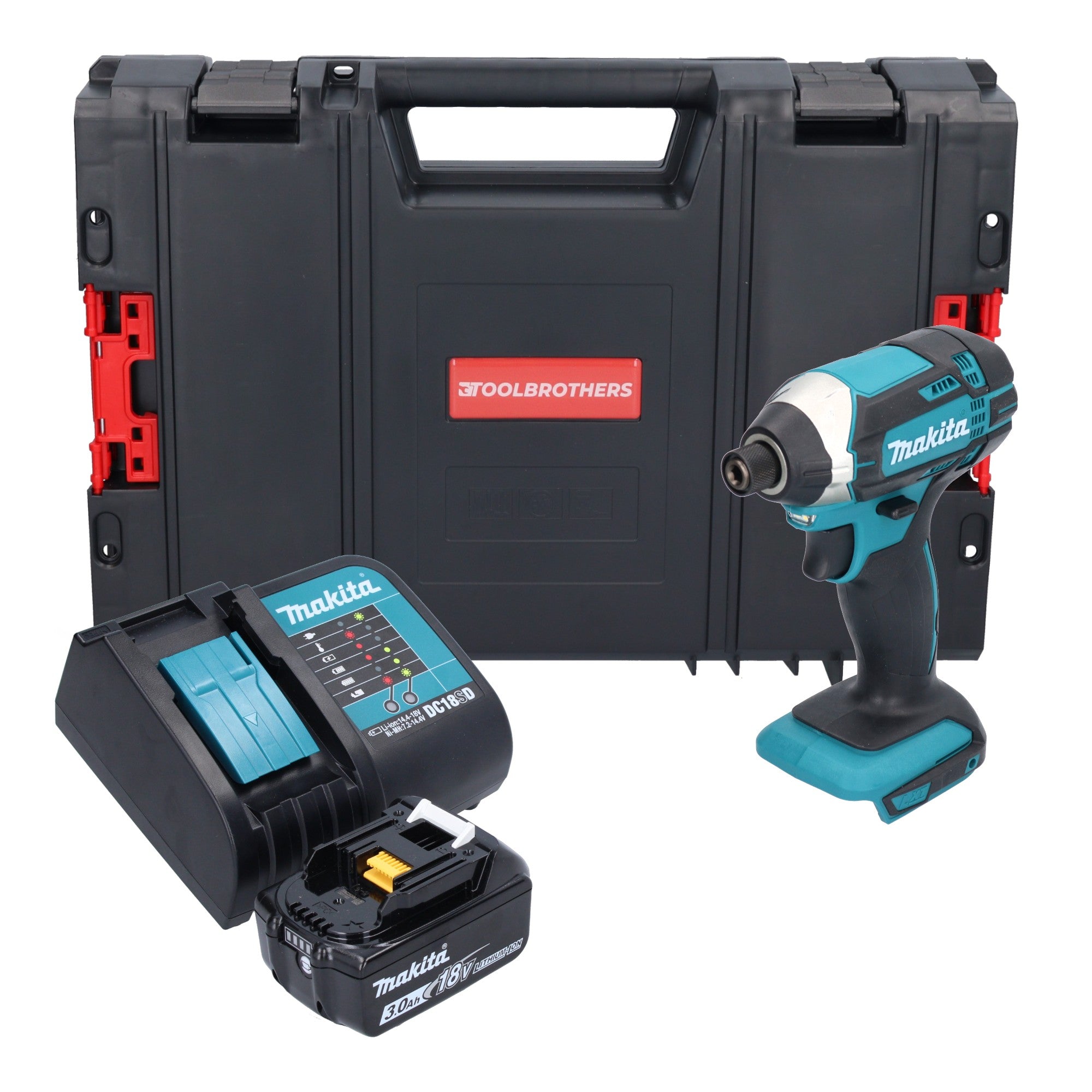 Makita DTD 152 SF1J R Akku Schlagschrauber 18 V 165 Nm 1 4 1x Akku 3 0 Ah Ladegeraet RHINO 0 - toolbrothers