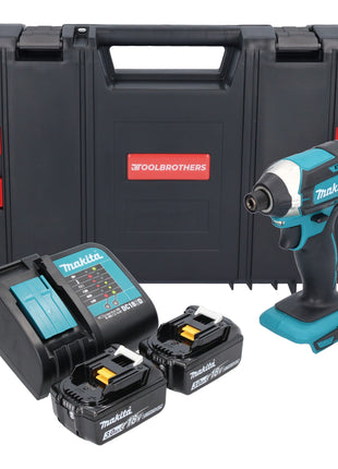 Makita DTD 152 SFJ-R akumulatorowy klucz udarowy 18 V 165 Nm 1/4" + 2x akumulator 3,0 Ah + ładowarka + RHINO