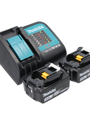 Makita DHP 483 SFJ-R Perceuse-visseuse à percussion sans fil 18V 40Nm + 2x batterie 3,0 Ah + chargeur + RHINO