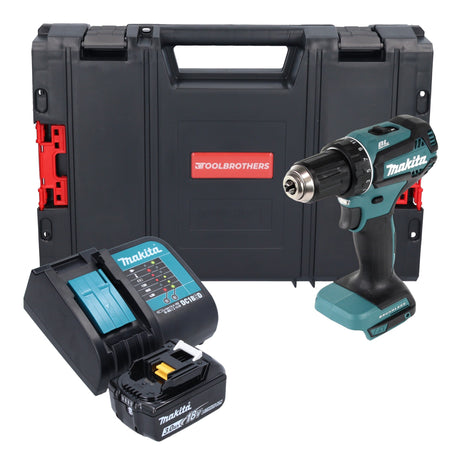 Makita DDF 485 SF1J-R taladro atornillador inalámbrico 18 V 50 Nm sin escobillas + 1x batería 3,0 Ah + cargador + RHINO