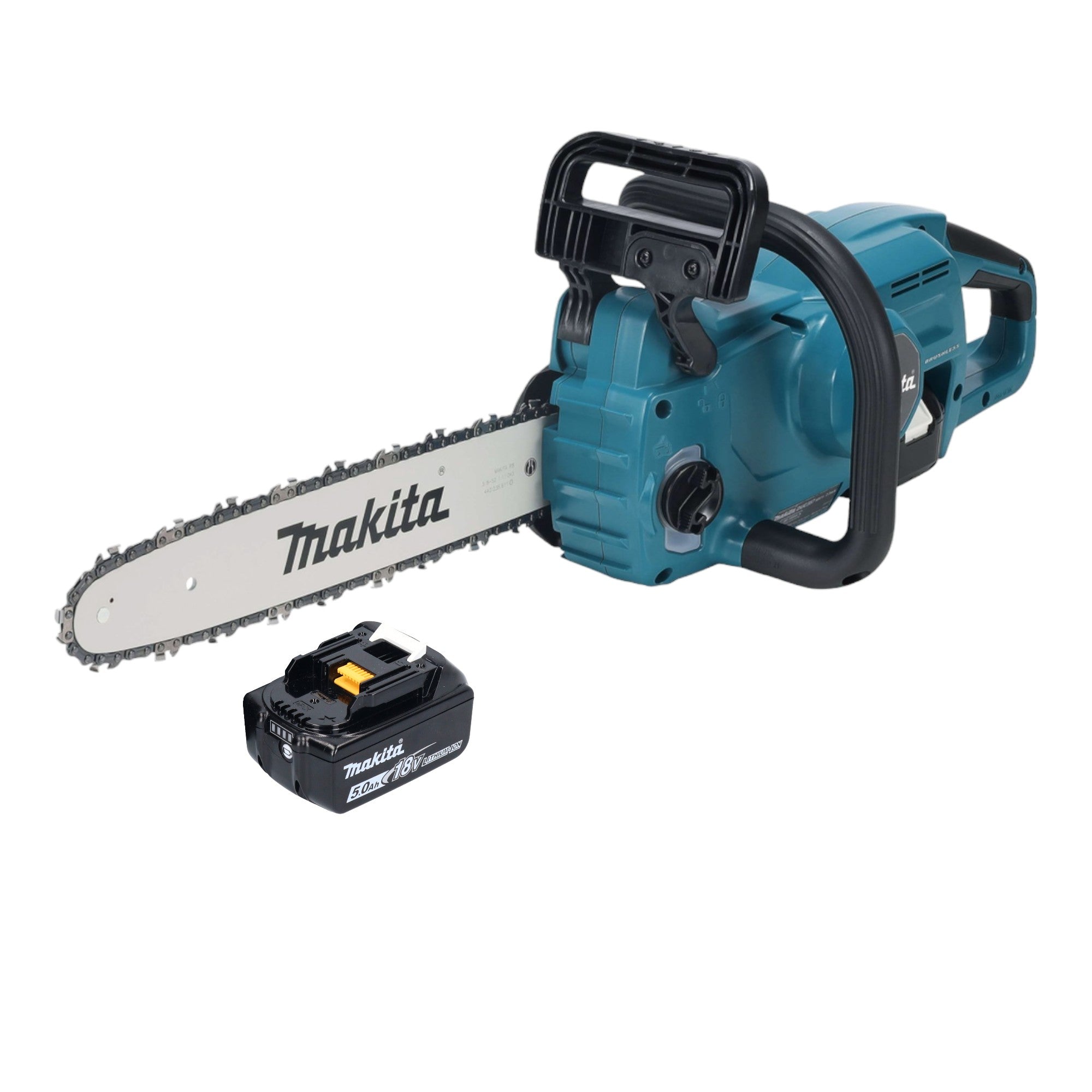 Makita DUC 357 TX3 Akku Kettensaege 18 V 35 cm Brushless 1x Akku 5 0 Ah ohne Ladegeraet 0 - toolbrothers