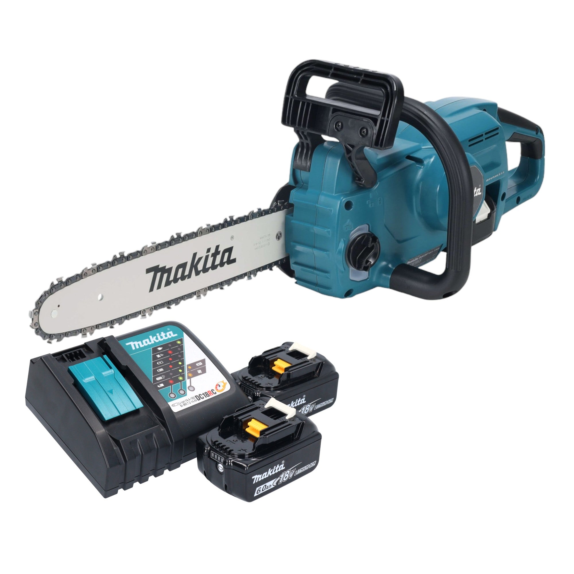 Makita DUC 357 RG2X3 Akku Kettensaege 18 V 35 cm Brushless 2x Akku 6 0 Ah Ladegeraet 0 - toolbrothers