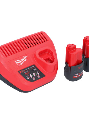 Milwaukee M12 PCSS-252C cortatubos de acero inoxidable a batería 12 V 12 - 28 mm + 2x baterías 2,5 Ah + cargador + estuche