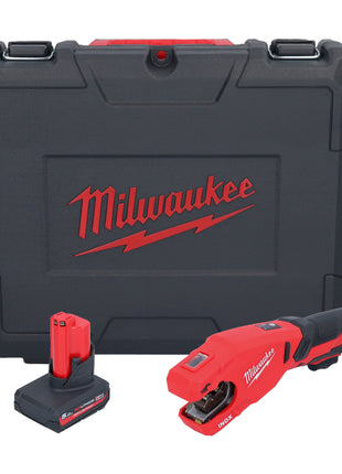 Milwaukee M12 PCSS-501C cortatubos de acero inoxidable a batería 12 V 12 - 28 mm + 1x batería 5,0 Ah + estuche - sin cargador